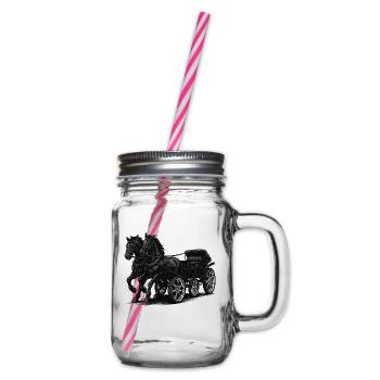 Carriage with modern chrome rims - Glass jar with handle and screw cap - clear - Right