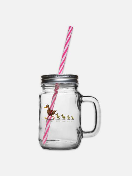 Ente - Henkelglas mit Schraubdeckel - Klar