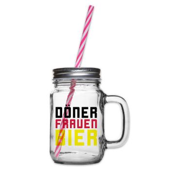 Döner Frauen Bier - Henkelglas mit Schraubdeckel - Klar - Rechts