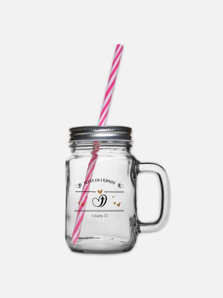 Christliches Design Fokus auf die Ewigkeit - Henkelglas mit Schraubdeckel - Klar