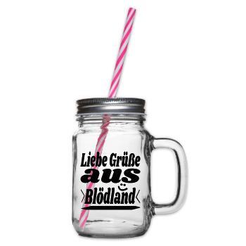 liebe grüße - Henkelglas mit Schraubdeckel - Klar - Rechts
