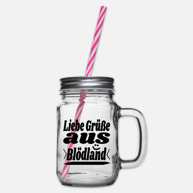 liebe grüße - Henkelglas mit Schraubdeckel - Klar
