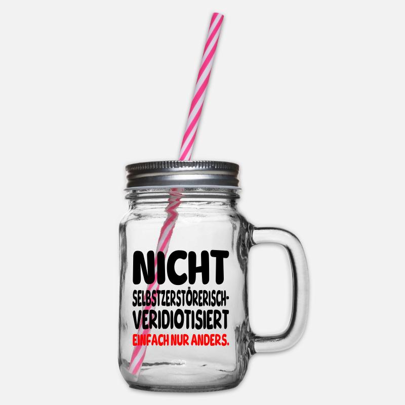 einfach nur anders - Henkelglas mit Schraubdeckel - Klar