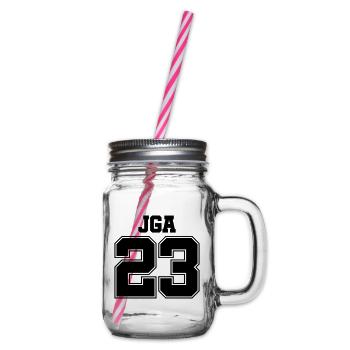 Jga 23 Junggesellinnenabschied Trikot - Henkelglas mit Schraubdeckel - Klar - Rechts