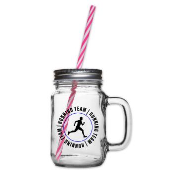 Running Team Marathon Man - Glass jar with handle and screw cap - clear - Right
