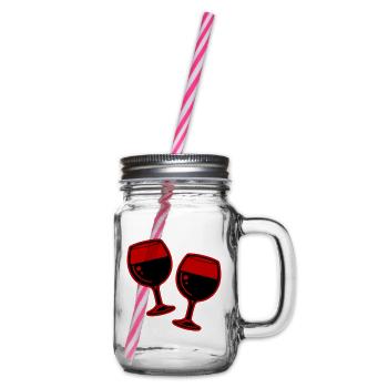 Verre de symbole de vin - Bocal à boisson - transparent - Droite