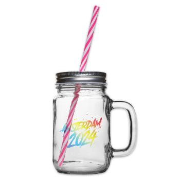 Amsterdam 2024 Colorful Holiday Team - Glass jar with handle and screw cap - clear - Right