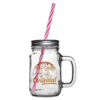 Original 1994 Retro 1994 Vintage 1994 Anniversary - Glass jar with handle and screw cap - clear - Right