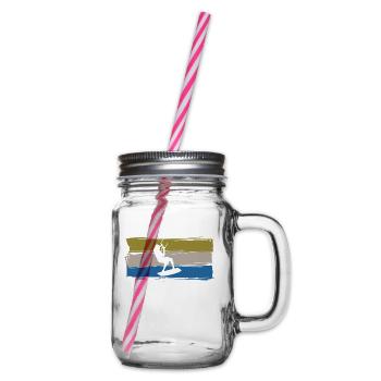 Kitesurfing Gift Idea Water Sports Fun - Glass jar with handle and screw cap - clear - Right