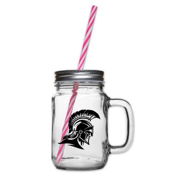 Spartan Helmet Warrior Sparta - Glass jar with handle and screw cap - clear - Right