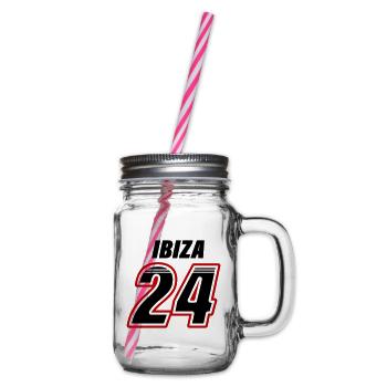 Ibiza 24 - Glass jar with handle and screw cap - clear - Right