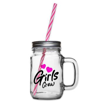 Girls Crew Herz - Henkelglas mit Schraubdeckel - Klar - Rechts