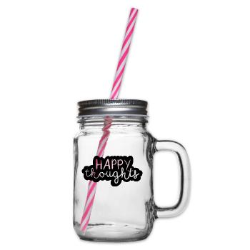 Happy thoughts - Glass jar with handle and screw cap - clear - Right