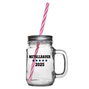 Metallbauer Beruf Metallbauerei Arbeit Schlosser - Henkelglas mit Schraubdeckel - Klar - Rechts
