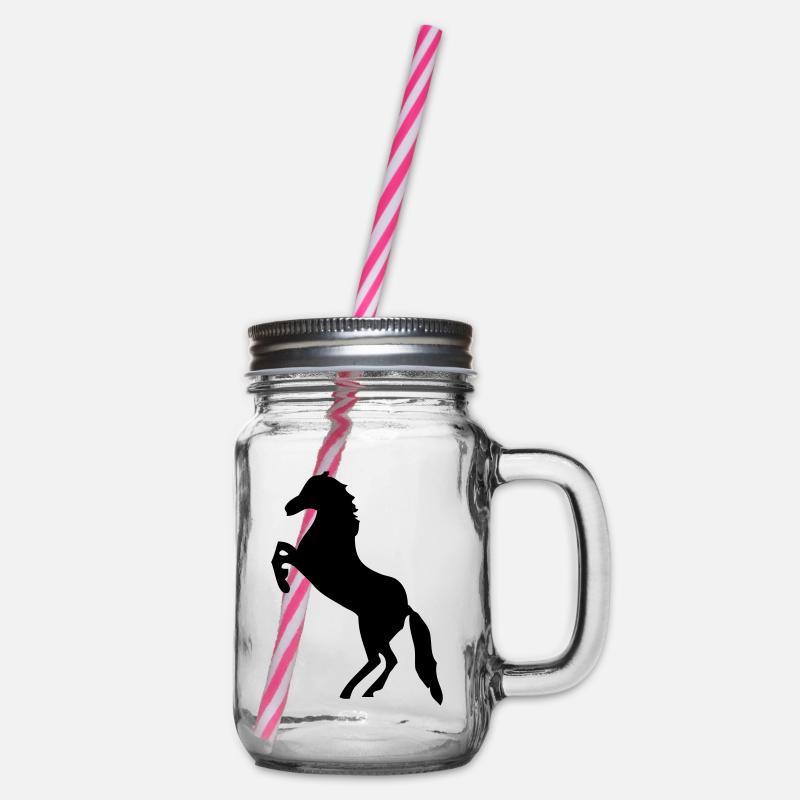 Pferd - Pferde - Henkelglas mit Schraubdeckel - Klar