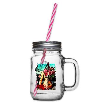 guitar hips - Glass jar with handle and screw cap - clear - Right