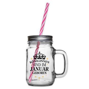 Königinnen Januar - Henkelglas mit Schraubdeckel - Klar - Rechts