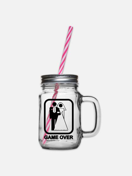 Game Over - Henkelglas mit Schraubdeckel - Klar