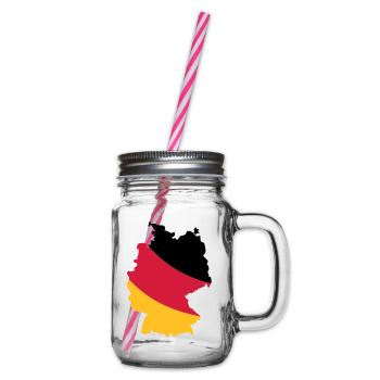 Deutschland Karte - Henkelglas mit Schraubdeckel - Klar - Rechts