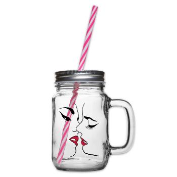 Lesbian - Glass jar with handle and screw cap - clear - Right