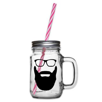 Beard And Glasses - Glass jar with handle and screw cap - clear - Right