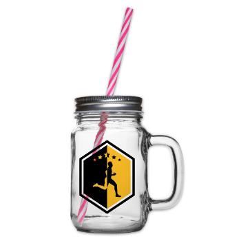 Course à Pied / Running / Jogging / Coureur - Bocal à boisson - transparent - Droite