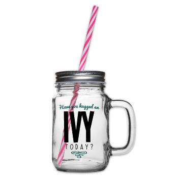 have you hugged an ivy name today - Glass jar with handle and screw cap - clear - Right