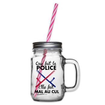 Elle fait quoi la Police... - Bocal à boisson - transparent - Droite