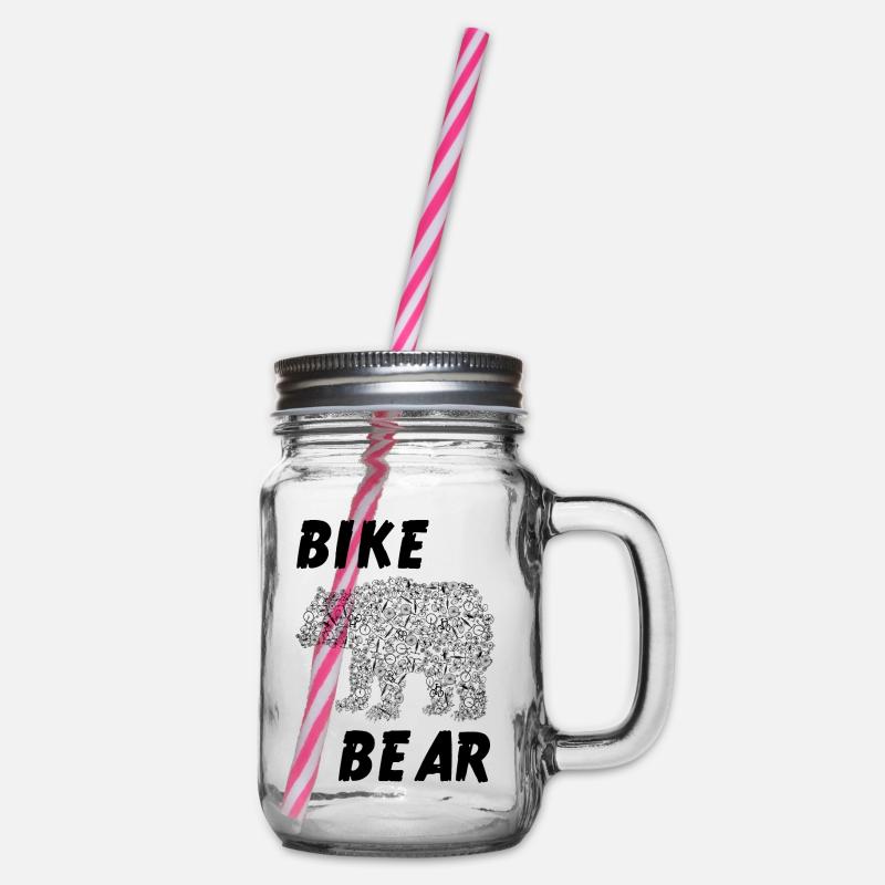 Fahrrad Bär - Henkelglas mit Schraubdeckel - Klar