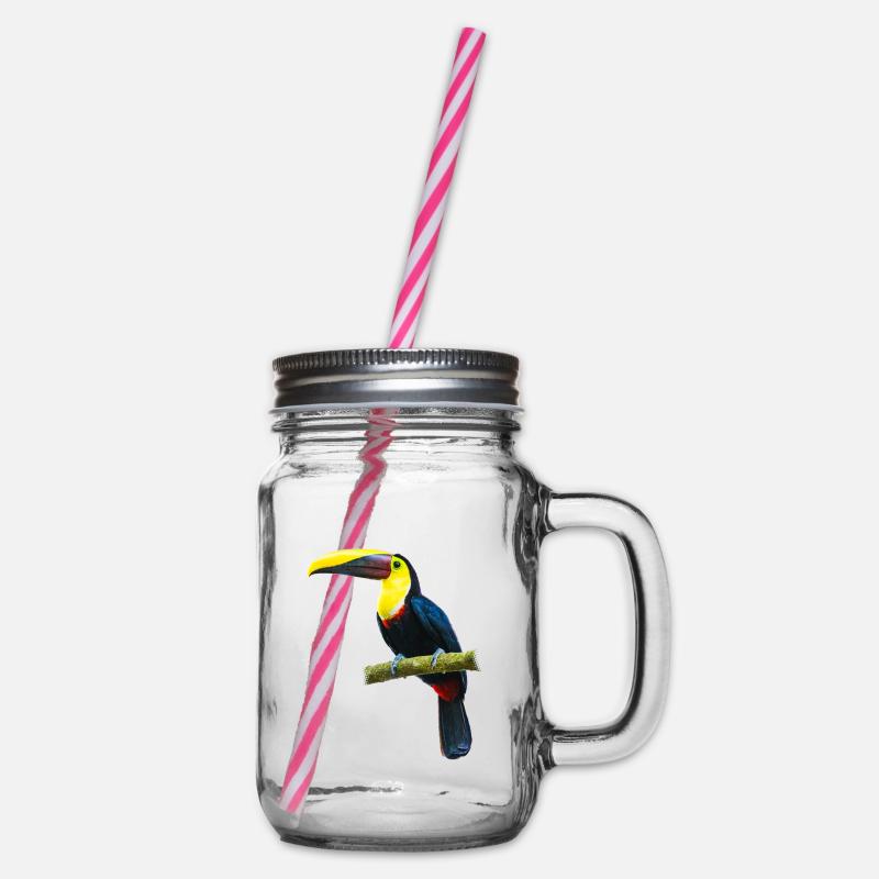 Toucan sur une branche - Bocal à boisson - transparent