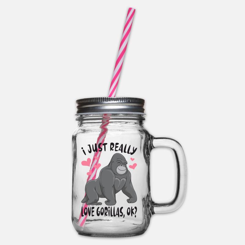 J'aime vraiment les gorilles, ok / Singe Gorille - Bocal à boisson - transparent