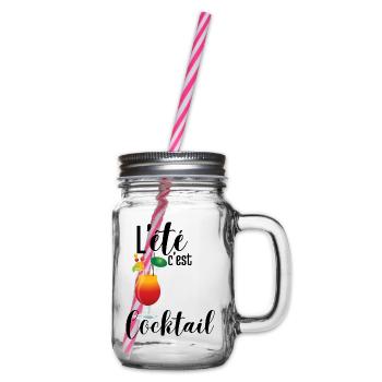 L'été c'est cocktail - Bocal à boisson - transparent - Droite