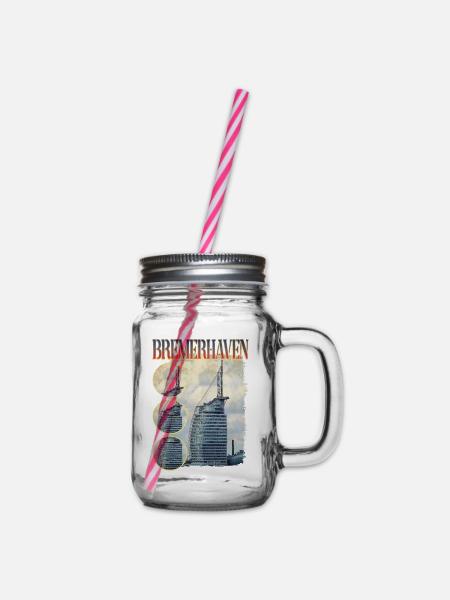 Bremerhaven Deutschland Stadt Skyline Heimat Liebe - Henkelglas mit Schraubdeckel - Klar