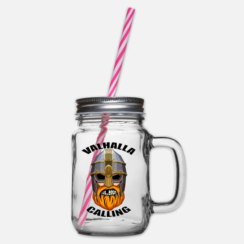 Valhalla Calling - Glass jar with handle and screw cap - clear