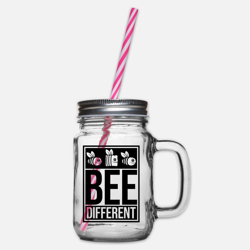 bee different Spruch Zitat - Henkelglas mit Schraubdeckel - Klar