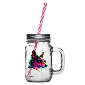 Basenji Dogs Basenjis - Glass jar with handle and screw cap - clear - Right