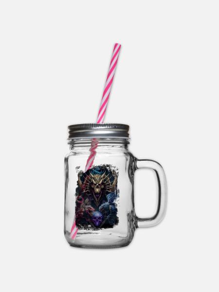 Drachen - Henkelglas mit Schraubdeckel - Klar