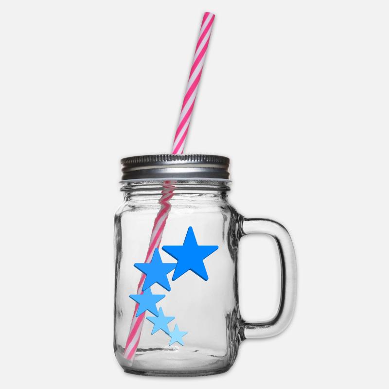 Sterne Logo - Henkelglas mit Schraubdeckel - Klar