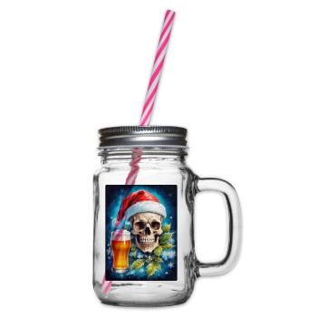 Christmas Skull Beer 1.3 - Glass jar with handle and screw cap - clear - Right