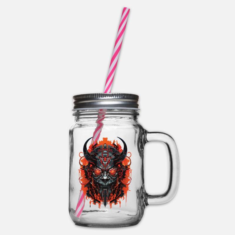 Tech Oni Mask - Henkelglas mit Schraubdeckel - Klar