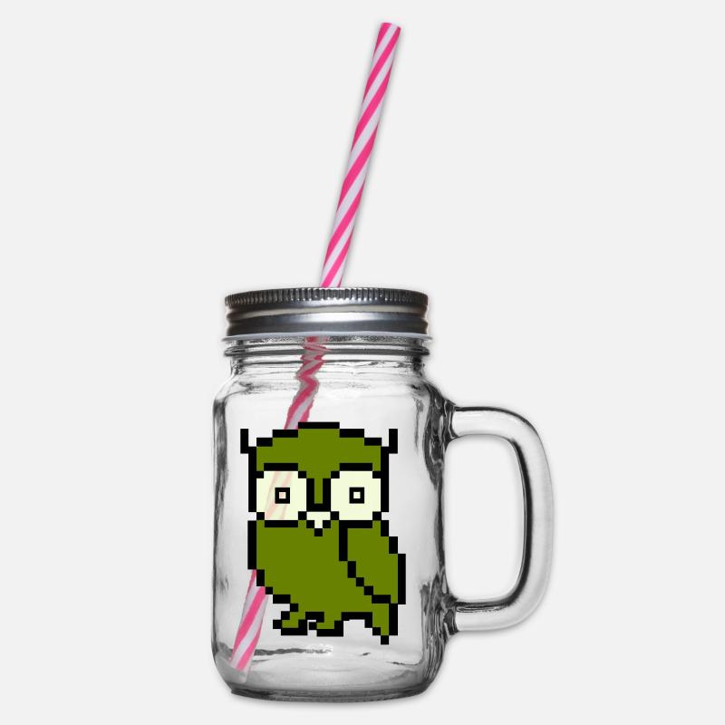 Couleur du pixel hibou - Bocal à boisson - transparent