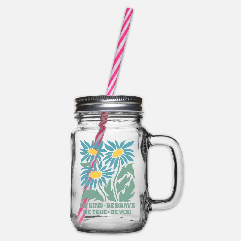 Wilde blumen - Henkelglas mit Schraubdeckel - Klar