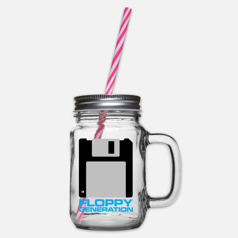 Diskette Generation 3.5 - Henkelglas mit Schraubdeckel - Klar