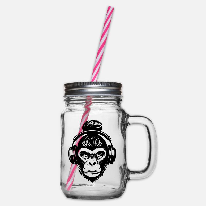 Monkey Head Skate Rhythm Beat Chemise - Bocal à boisson - transparent