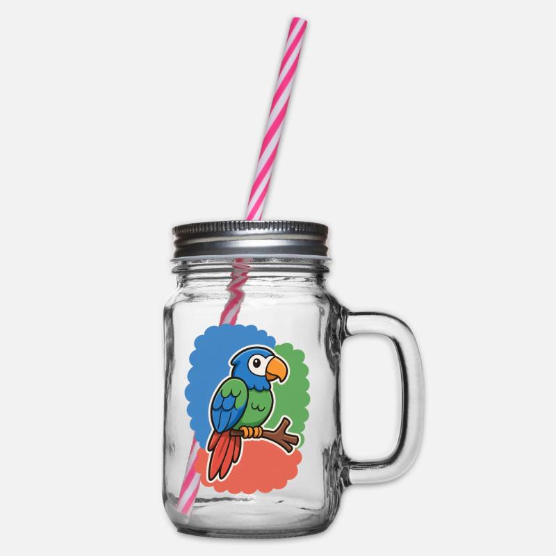 oiseau mignon, petit perroquet - Bocal à boisson - transparent