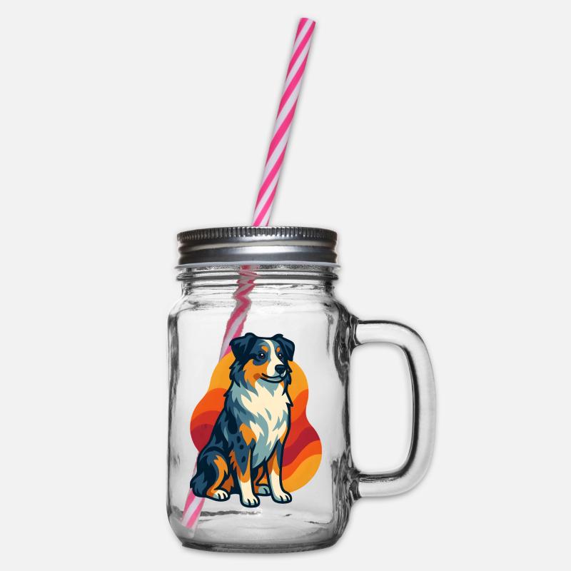 Chien de berger australien coucher de soleil - Bocal à boisson - transparent