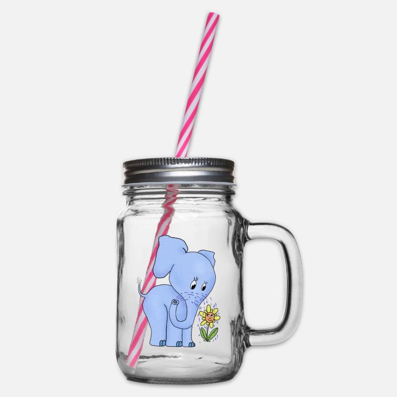 Elefant_und_Blume - Bocal à boisson - transparent