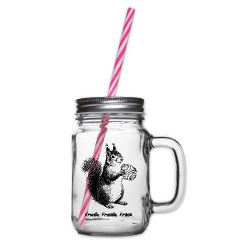 Peace, Joy, Franz Squirrel - Glass jar with handle and screw cap - clear - Right