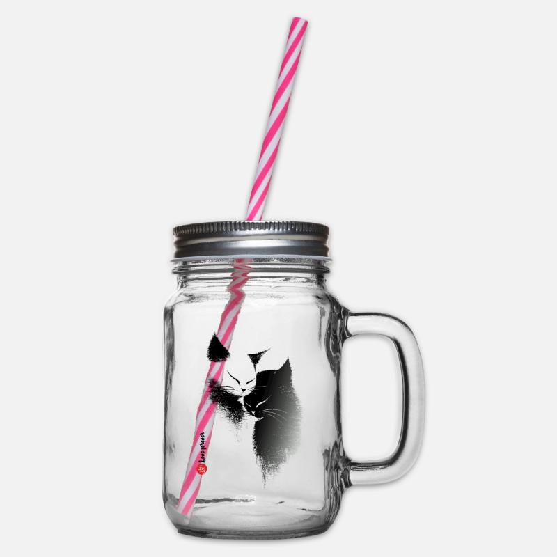 Katzenliebe - Henkelglas mit Schraubdeckel - Klar
