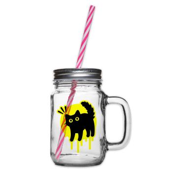 Kater Katze - Henkelglas mit Schraubdeckel - Klar - Rechts